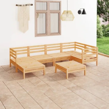 Gartenmöbel-Set 7-teilig aus massivem Kiefernholz von vidaXL, Gartensets - Ref: Foro24-3082959, Preis: 321,55 €, Rabatt: %