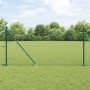 Valla de eslabones de cadena con postes Verde 1.2 x 10 m Acero