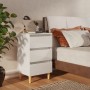 Nachttisch mit glänzend weißen Massivholzbeinen 40x35x69 cm von vidaXL, Nachttische - Ref: Foro24-805899, Preis: 62,36 €, Rab...