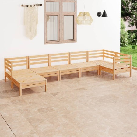 Gartenmöbel-Set 7-teilig aus massivem Kiefernholz von vidaXL, Gartensets - Ref: Foro24-3082964, Preis: 309,29 €, Rabatt: %