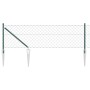 Valla de eslabones de cadena con postes Verde 0.6 x 10 m Acero