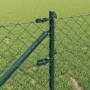 Valla de eslabones de cadena con postes Verde 0.8 x 10 m Acero