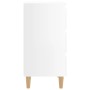 Mesita noche con patas madera maciza blanco brillo 40x35x69 cm de vidaXL, Mesitas de noche - Ref: Foro24-805899, Precio: 62,4...