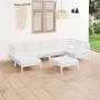 Gartenmöbel-Set 7-teilig aus massivem weißem Kiefernholz von vidaXL, Gartensets - Ref: Foro24-3082960, Preis: 364,31 €, Rabat...