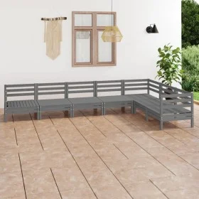 Garden furniture set 7 pieces solid gray pine wood by vidaXL, Garden sets - Ref: Foro24-3083016, Price: 377,69 €, Discount: %