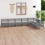 Gartenmöbel-Set 7-teilig aus massivem grauem Kiefernholz von vidaXL, Gartensets - Ref: Foro24-3083016, Preis: 382,67 €, Rabat...