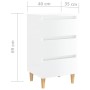 Nachttisch mit glänzend weißen Massivholzbeinen 40x35x69 cm von vidaXL, Nachttische - Ref: Foro24-805899, Preis: 62,36 €, Rab...