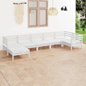 Gartenmöbel-Set 7-teilig aus massivem weißem Kiefernholz von vidaXL, Gartensets - Ref: Foro24-3082965, Preis: 352,24 €, Rabat...