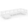 Gartenmöbel-Set 7-teilig aus massivem weißem Kiefernholz von vidaXL, Gartensets - Ref: Foro24-3082965, Preis: 352,24 €, Rabat...