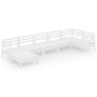Gartenmöbel-Set 7-teilig aus massivem weißem Kiefernholz von vidaXL, Gartensets - Ref: Foro24-3082965, Preis: 356,94 €, Rabat...