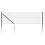 Valla de eslabones de cadena con postes Verde 0.4 x 25 m Acero