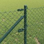 Valla de eslabones de cadena con postes Verde 0.4 x 25 m Acero