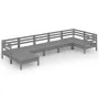 Garden furniture set 7 pieces solid gray pine wood by vidaXL, Garden sets - Ref: Foro24-3082966, Price: 372,89 €, Discount: %