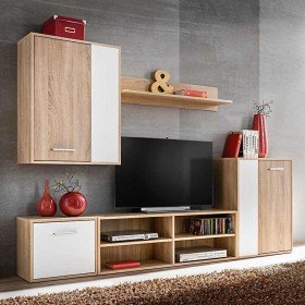 Conjunto de mueble de TV 5 pcs y roble Sonoma