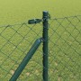 Valla de eslabones de cadena con postes Verde 1.4 x 25 m Acero