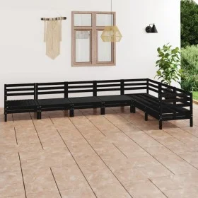 Gartenmöbel-Set 7-teilig aus massivem schwarzem Kiefernholz von vidaXL, Gartensets - Ref: Foro24-3083018, Preis: 390,14 €, Ra...