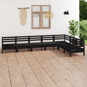 Gartenmöbel-Set 7-teilig aus massivem schwarzem Kiefernholz von vidaXL, Gartensets - Ref: Foro24-3083018, Preis: 395,49 €, Ra...