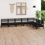 Garden furniture set 7 pieces solid black pine wood by vidaXL, Garden sets - Ref: Foro24-3083018, Price: 395,49 €, Discount: %