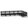 Garden furniture set 7 pieces solid black pine wood by vidaXL, Garden sets - Ref: Foro24-3083018, Price: 390,13 €, Discount: %