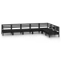 Gartenmöbel-Set 7-teilig aus massivem schwarzem Kiefernholz von vidaXL, Gartensets - Ref: Foro24-3083018, Preis: 395,49 €, Ra...