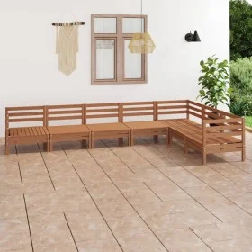 Gartenmöbel-Set 7-tlg. massives Zirbenholz honigbraun von vidaXL, Gartensets - Ref: Foro24-3083017, Preis: 379,37 €, Rabatt: %