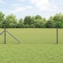 Valla de eslabones de cadena con postes Gris 0.6 x 10 m Acero