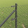 Valla de eslabones de cadena con postes Gris 1 x 10 m Acero