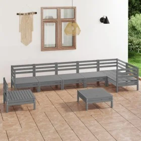 Gartenmöbel-Set 8-teilig aus massivem Kiefernholz grau von vidaXL, Gartensets - Ref: Foro24-3082744, Preis: 417,67 €, Rabatt: %