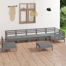 Gartenmöbel-Set 8-teilig aus massivem Kiefernholz grau von vidaXL, Gartensets - Ref: Foro24-3082744, Preis: 429,05 €, Rabatt: %