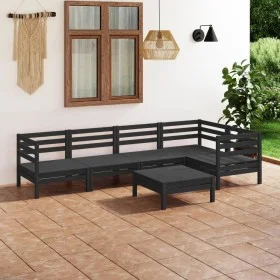 Garden furniture set 6 pieces solid black pine wood by vidaXL, Garden sets - Ref: Foro24-3082706, Price: 319,73 €, Discount: %