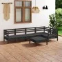 Garden furniture set 6 pieces solid black pine wood by vidaXL, Garden sets - Ref: Foro24-3082706, Price: 319,71 €, Discount: %