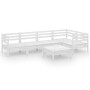 6-teiliges Gartenmöbel-Set aus massivem Kiefernholz aus weißem Holz von vidaXL, Gartensets - Ref: Foro24-3082703, Preis: 309,...