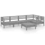 Gartenmöbel-Set 6-teilig aus massivem grauem Kiefernholz von vidaXL, Gartensets - Ref: Foro24-3082704, Preis: 325,18 €, Rabat...