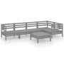 Gartenmöbel-Set 6-teilig aus massivem grauem Kiefernholz von vidaXL, Gartensets - Ref: Foro24-3082704, Preis: 329,45 €, Rabat...