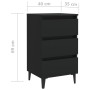 Mesitas noche con patas metal 2 uds negro 40x35x69 cm de vidaXL, Mesitas de noche - Ref: Foro24-805908, Precio: 137,15 €, Des...