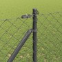 Valla de eslabones de cadena con postes Gris 1.4 x 10 m Acero