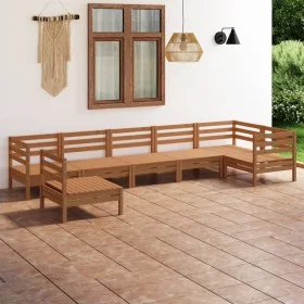 Gartenmöbel-Set 7-teilig aus massivem Kiefernholz honigbraun von vidaXL, Gartensets - Ref: Foro24-3082740, Preis: 379,37 €, R...