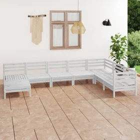 Garden furniture set 8 pieces solid white pine wood by vidaXL, Garden sets - Ref: Foro24-3082985, Price: 392,55 €, Discount: %
