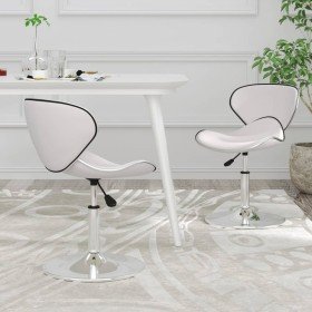 Sillas de comedor 2 unidades cuero sintético blanco Sillas de comedor 2 unidades cuero sintético blanco