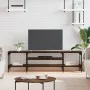 Mueble TV hierro madera contrachapada roble marrón 161x35x45 cm de vidaXL, Muebles TV - Ref: Foro24-831812, Precio: 74,32 €, ...