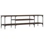 Mueble TV hierro madera contrachapada roble marrón 161x35x45 cm de vidaXL, Muebles TV - Ref: Foro24-831812, Precio: 74,32 €, ...
