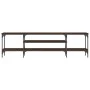 Mueble TV hierro madera contrachapada roble marrón 161x35x45 cm de vidaXL, Muebles TV - Ref: Foro24-831812, Precio: 74,32 €, ...