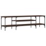 Mueble TV hierro madera contrachapada roble marrón 161x35x45 cm de vidaXL, Muebles TV - Ref: Foro24-831812, Precio: 75,27 €, ...