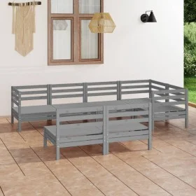 Garden furniture set 7 pieces solid gray pine wood by vidaXL, Garden sets - Ref: Foro24-3082749, Price: 377,69 €, Discount: %