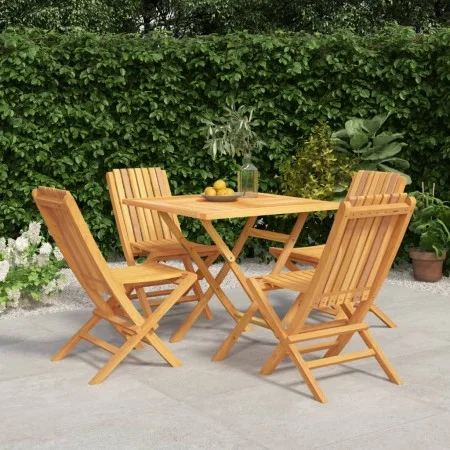 Juego de comedor para jardín 5 piezas madera maciza de teca de vidaXL, Conjuntos de jardín - Ref: Foro24-3155036, Precio: 421...
