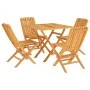 Juego de comedor para jardín 5 piezas madera maciza de teca de vidaXL, Conjuntos de jardín - Ref: Foro24-3155036, Precio: 421...