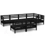 Gartenmöbel-Set 7-teilig aus massivem schwarzem Kiefernholz von vidaXL, Gartensets - Ref: Foro24-3082751, Preis: 390,14 €, Ra...