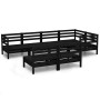Gartenmöbel-Set 7-teilig aus massivem schwarzem Kiefernholz von vidaXL, Gartensets - Ref: Foro24-3082751, Preis: 395,49 €, Ra...