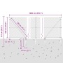 Valla de eslabones de cadena con postes Plateado 1 x 10 m Acero