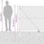 Valla de eslabones de cadena con postes Plateado 1.4 x 10 m